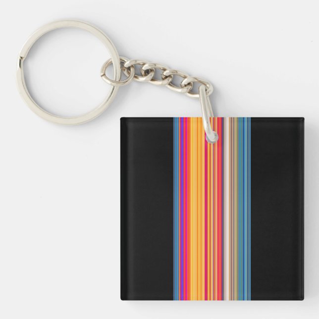 Multicolor Striped Pattern Keychain (Front)