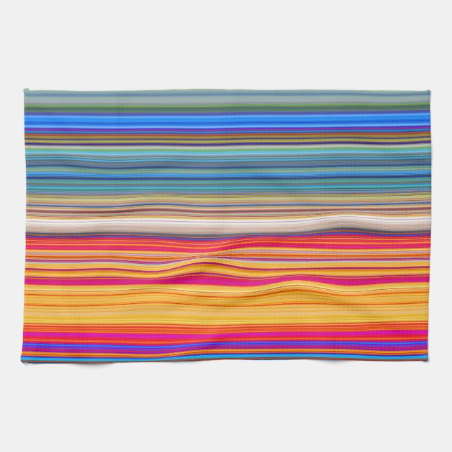 Multicolor Striped Pattern Kitchen Towel (Horizontal)