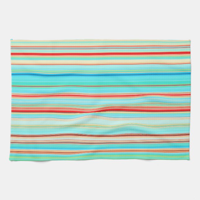 Multicolor Striped Pattern Kitchen Towel (Horizontal)