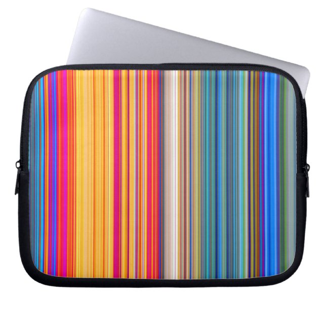 Multicolor Striped Pattern Laptop Sleeve (Front)