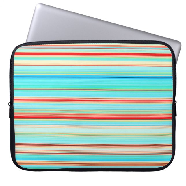 Multicolor Striped Pattern Laptop Sleeve (Front)