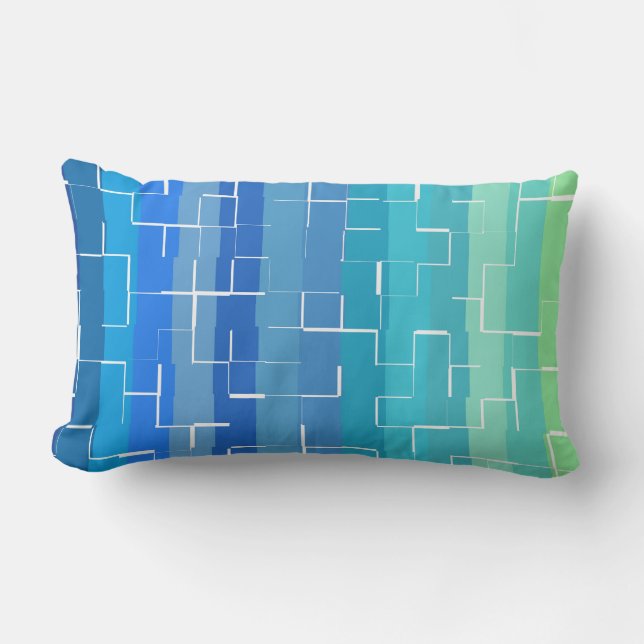 Multicolor Striped Pattern Lumbar Pillow (Front)