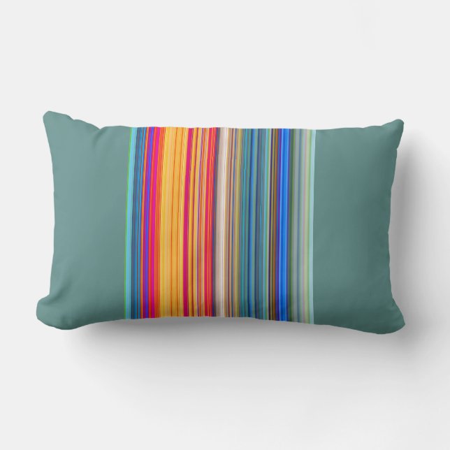 Multicolor Striped Pattern Lumbar Pillow (Front)