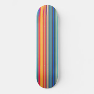 Multicolor Striped Pattern Skateboard