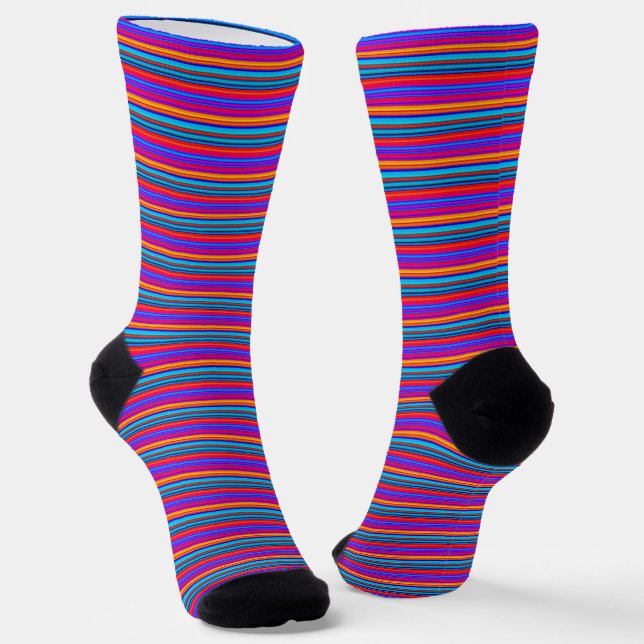 Multicolor Striped Pattern Socks (Angled)
