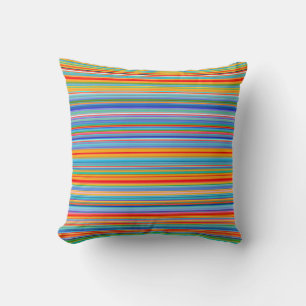 Multicolor Striped Pattern Throw Pillow