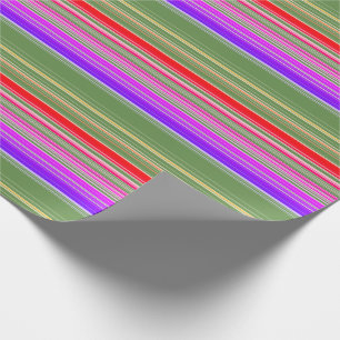 Multicolor Striped Pattern Wrapping Paper