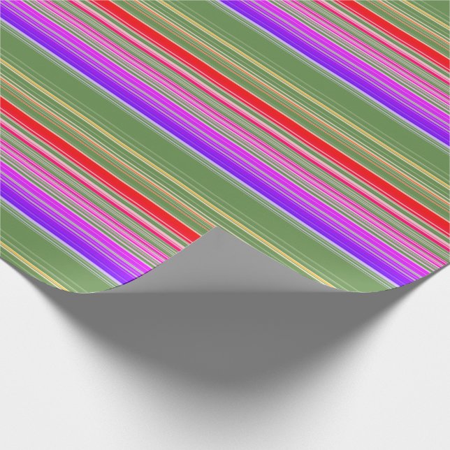 Multicolor Striped Pattern  Wrapping Paper (Corner)