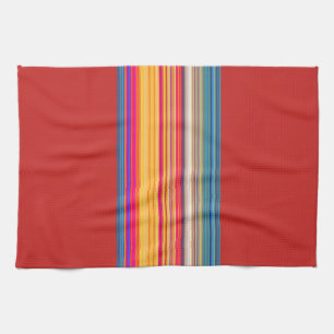 Multicolor Striped/Red Pattern Kitchen Towel