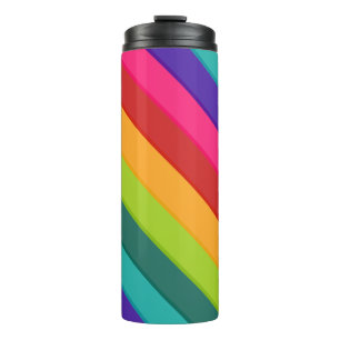 Multicolor Striped Thermal Tumbler