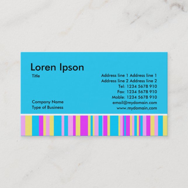 Multicolor Stripes - Blue Business Card (Front)