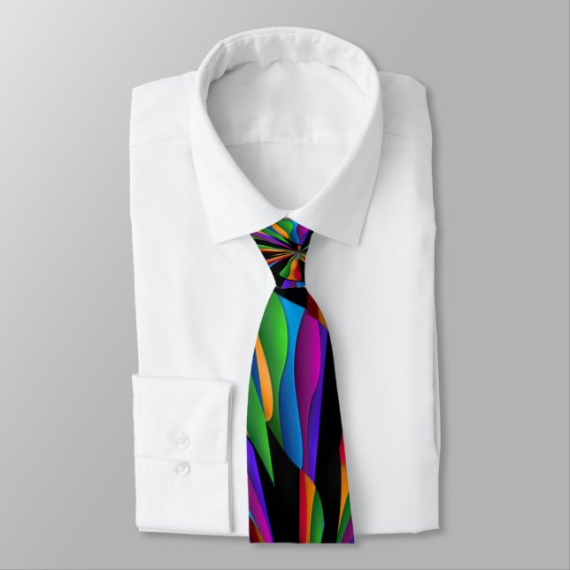 MULTICOLOR SUBTLE CROSS TIE ON BLACK (Tied)