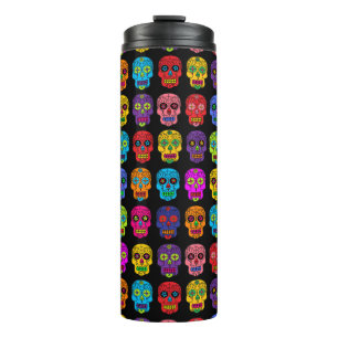 Multicolor Sugar Skulls Thermal Tumbler