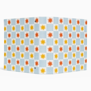 Multicolor Sunburst Checkerboard Binder