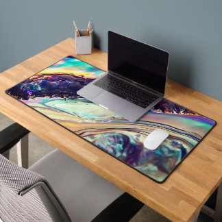 Multicolor Swirling Stripes of Igneous Rock Desk Mat