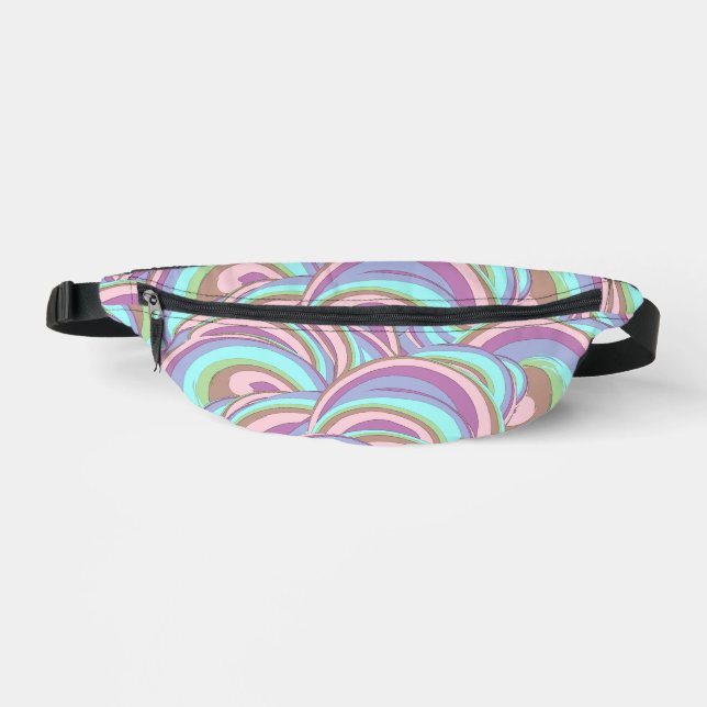 Multicolor Swirls Pattern Fanny Pack (Front)