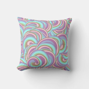 Multicolor Swirls Pattern Throw Pillow