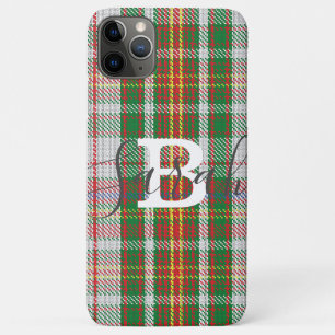 Multicolor Tartan Chequered Monogram Name iPhone 11 Pro Max Case