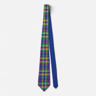 Multicolor tartan tie