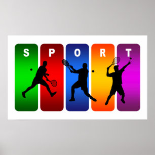 Multicolor Tennis Emblem (Male) Poster