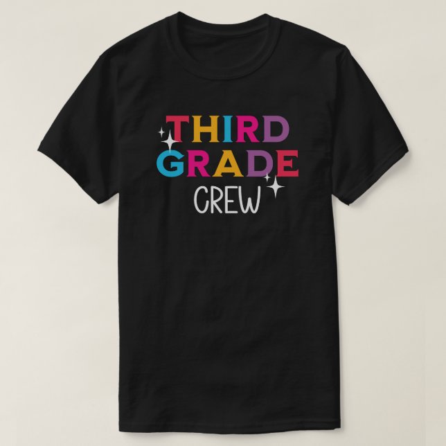 Multicolor Third Grade Crew T-Shirt (Design Front)