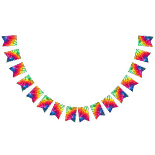 Multicolor Tie-Dye Bunting Flags