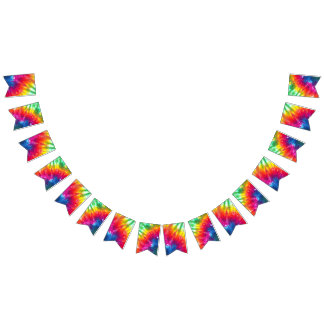 Multicolor Tie-Dye Bunting Flags
