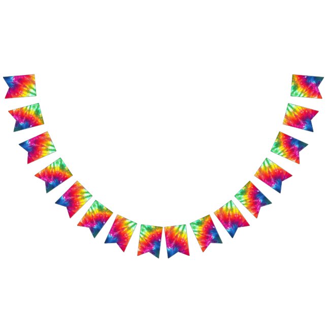 Multicolor Tie-Dye Bunting Flags (All)