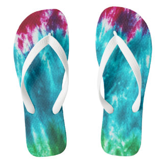Multicolor Tie-Dye Flip Flops