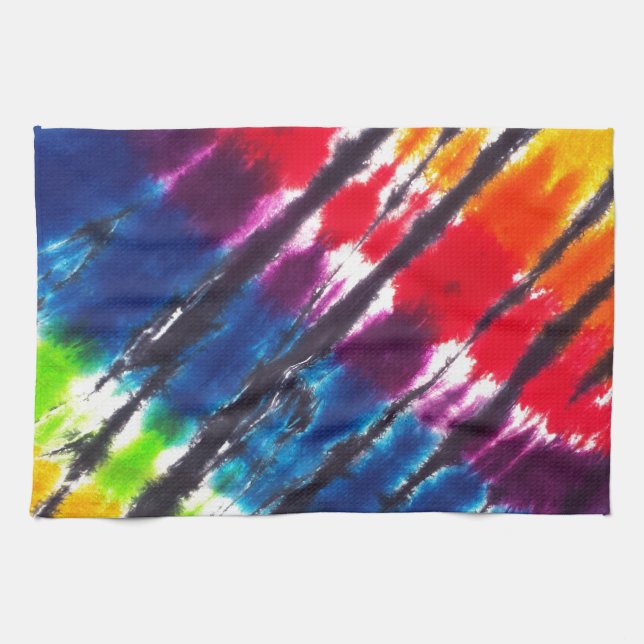 Multicolor Tie-Dye Kitchen Towel (Horizontal)