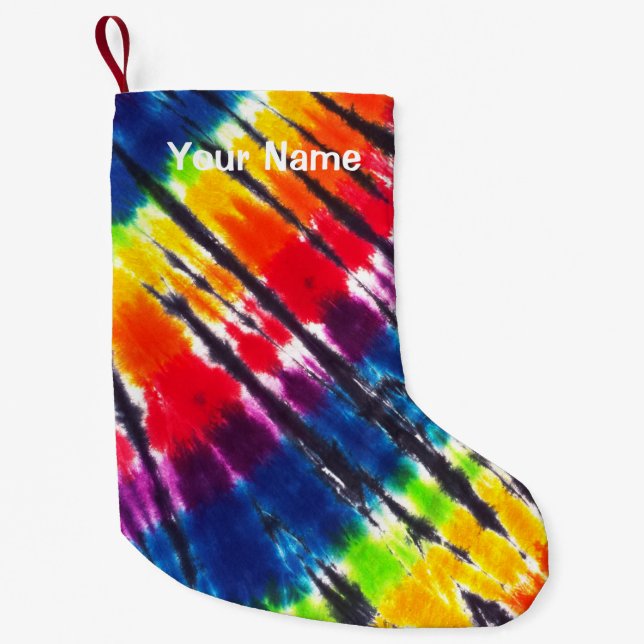 Multicolor Tie-Dye Small Christmas Stocking (Front)