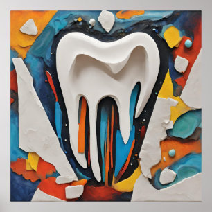 Multicolor Tooth Design Poster