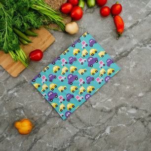 Multicolor Toy Cars Pattern  Kitchen Towel