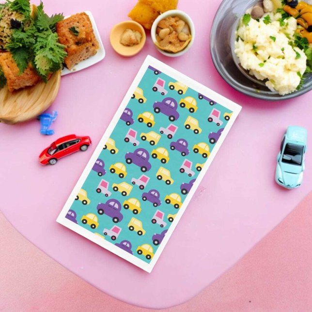 Multicolor Toy Cars Pattern  Napkin (guest towel)
