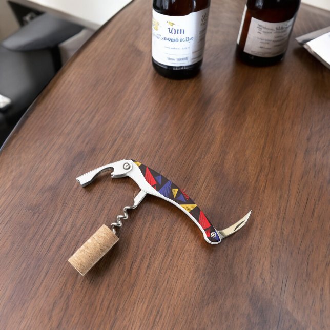 Multicolor Triangle Pattern Corkscrew (Corkscrew Bottle Opener)