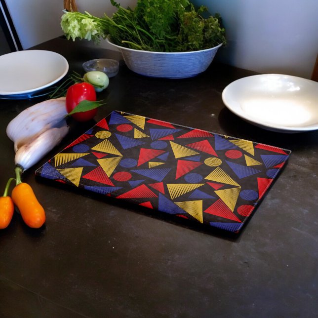 Multicolor Triangle Pattern Cutting Board (Chopping Board)