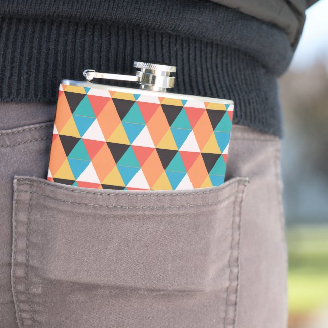 Multicolor Triangle Pattern Hip Flask (In Situ)