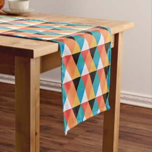 Multicolor Triangle Pattern Short Table Runner
