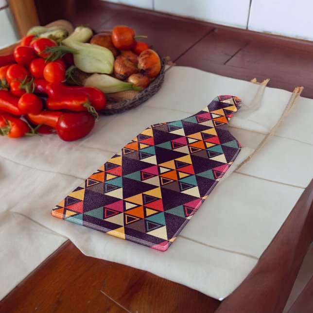 Multicolor Triangle Shapes Cutting Board (Chopping Board)