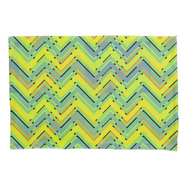 Multicolor tropical chevron pillowcase (Front)