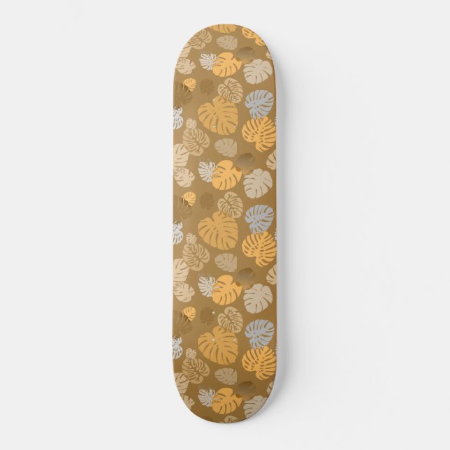 Multicolor Tropical Leaves 6 Skateboard (Front)