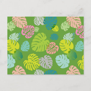 Multicolor Tropical Leaves 8 Holiday Postcard