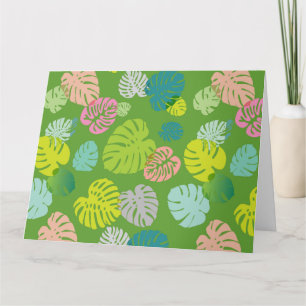 Multicolor Tropical Leaves 8 Thank You Card