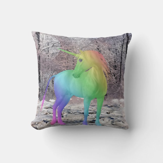 multicolor unicorn pillow (Front)