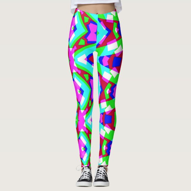 Multicolor vibran abstract "Ratti_Creative_Arts"  Leggings (Front)