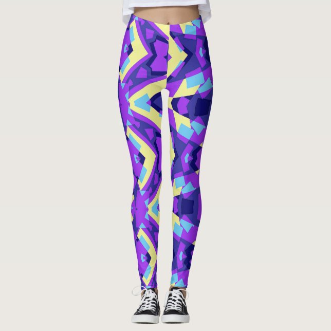 Multicolor vibrant abstract "Ratti_Creative_Arts" Leggings (Front)