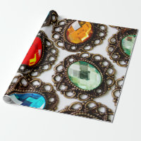 Multicolor vintage brooches on white backgroundbro