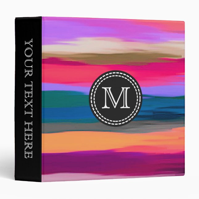 Multicolor Watercolor Abstract Pattern #2 Binder (Front/Spine)