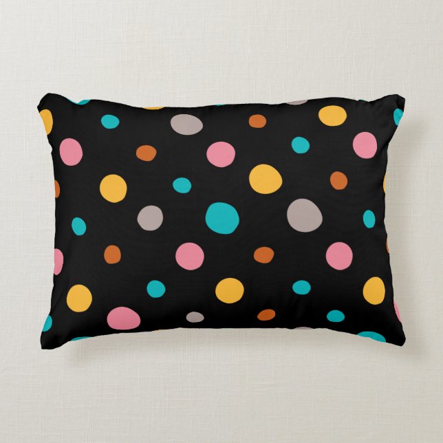 Multicolor Watercolor Dots 2 Accent Pillow (Front)