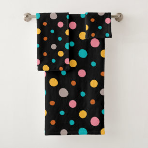 Multicolor Watercolor Dots 2 Bath Towel Set